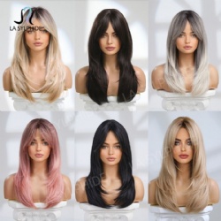 Europe and the United States intellectual wig female Hair multi-color optional eight long bangs in the long textured straight hair Wigs