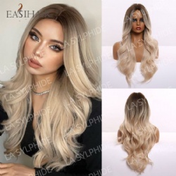 Wig female long hair in large waves long curly hair net red without bangs temperament repair face natural fluffy full head set type