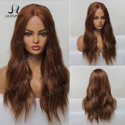 Lace small T5 * 1cm in the break-up hook randomly split stitch lace wig female Hair red-brown mechanism head cover
