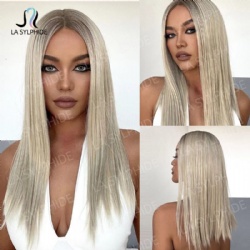 Long Lace Front Synthetic Wigs Blonde Wave Wigs Baby Hair