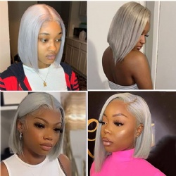 Lace Wigs Short Straight Hair Wigs Front Lace Chemical Fiber Bob Head Cover Wigs wigs