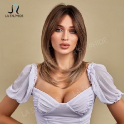 Long hair long bangs dyed gold multi-color optional foreign trade new wigs natural comfortable mechanism